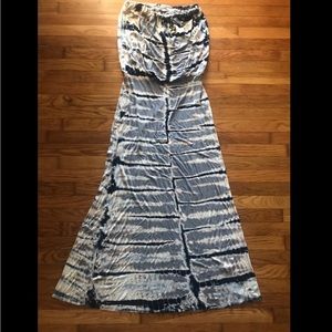 Young, Fabulous & Broke Large Boho Strapless Tie Dye Maxi Dress